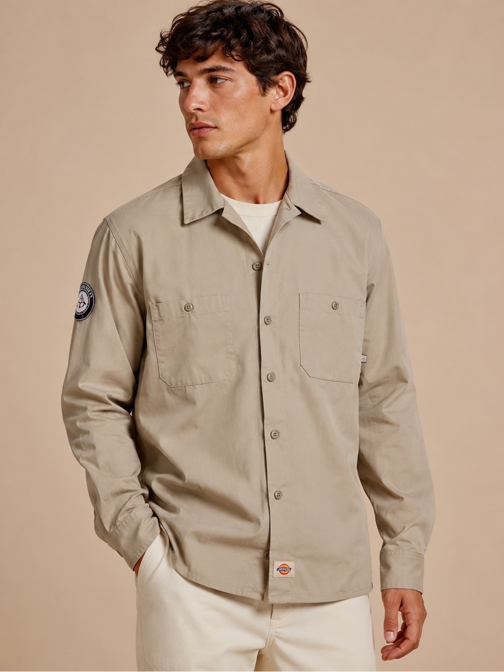 Dickies AmeriCorps Khaki Work Shirt Large New With Tags Utility Uniform